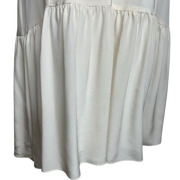 Tibi Silk Slip Dress S Ivory Embroidered Drop Waist Victorian Coquette Shift - Picture 6 of 12